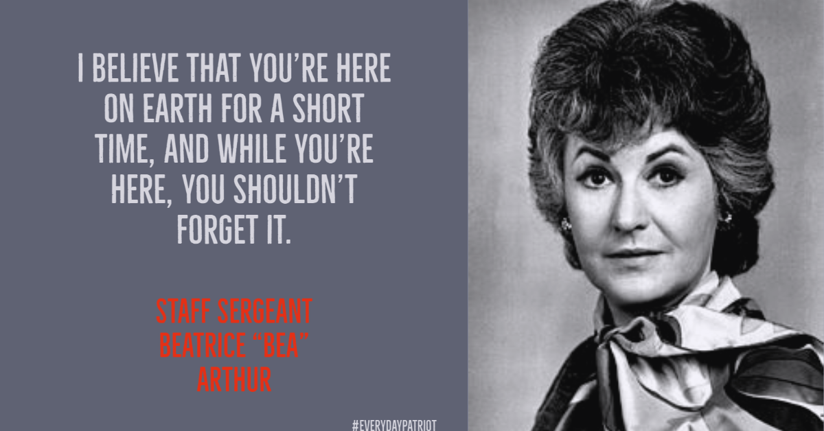 A Marine's Story Staff Sergeant Beatrice "Bea" Arthur