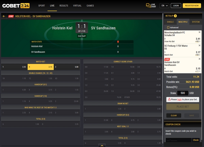 Gobet724 Live Betting Gobet724 Live Bets