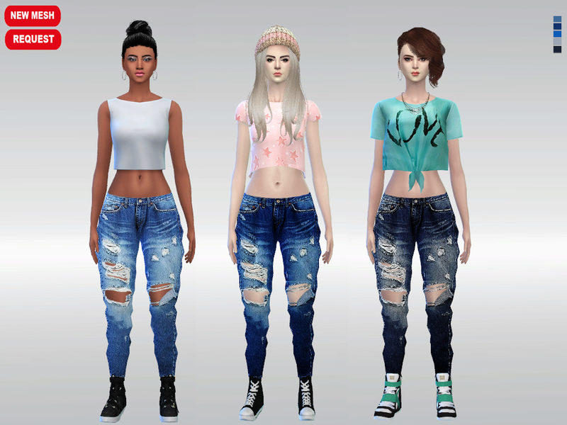 Sims 4 CC's - The Best: Urban Glam Denim Jeans by McLayneSims