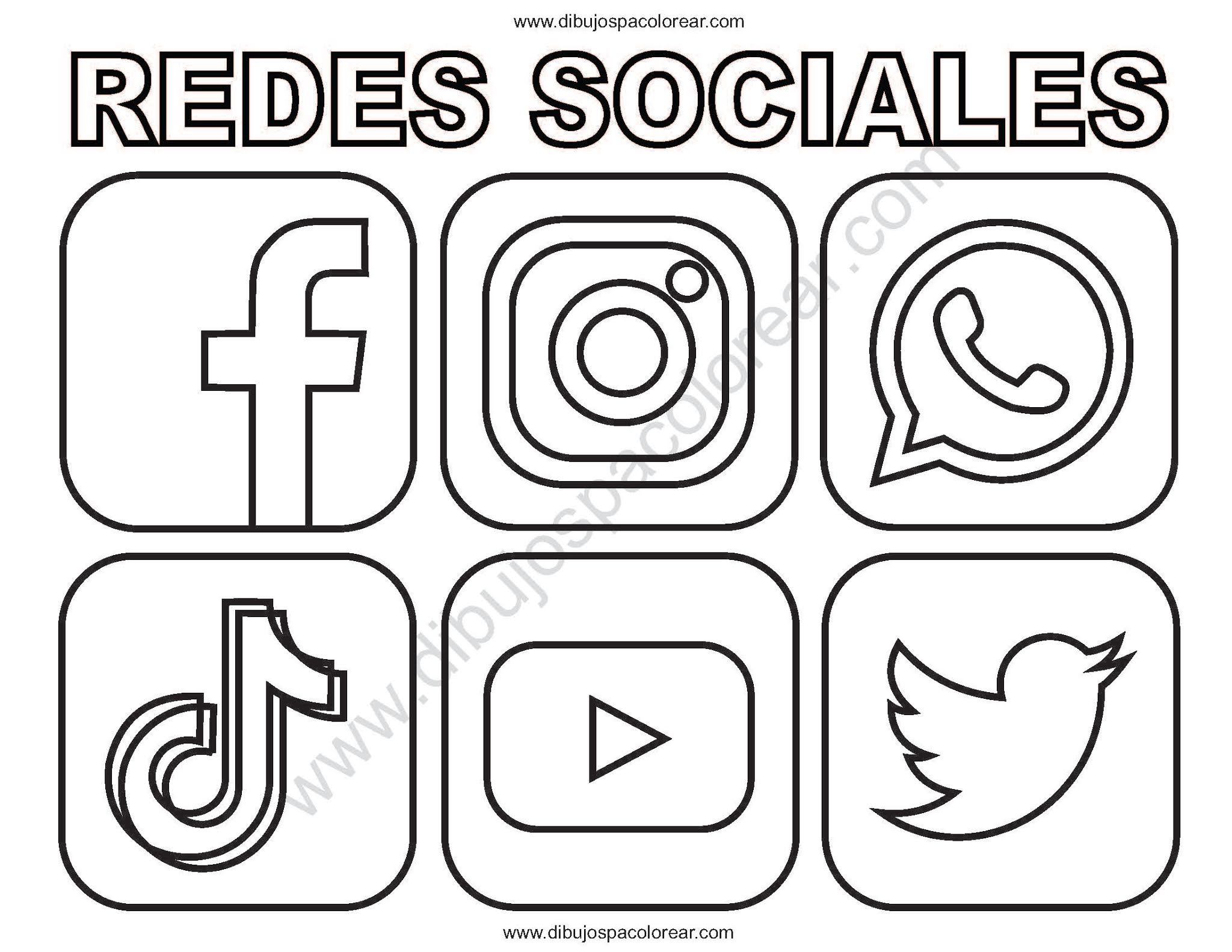 Logos de redes sociales para colorear