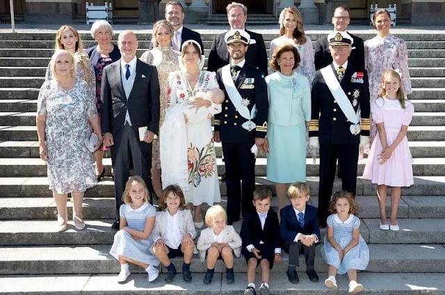 Princess Madeleine wore a cornflower-print dress by Zimmermann.  Princess Sofia, Princess Estelle, Princess Leonore, Princess Adrienne