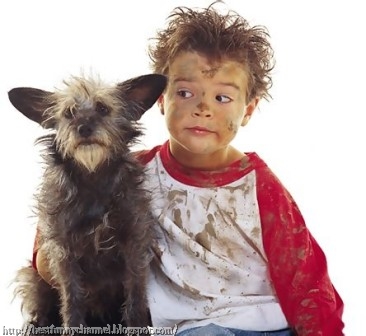 Funny kid and dog.