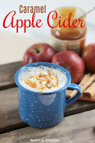 Caramel Apple Cider recipe from Served Up With Love will warm you up on a cool and crisp fall day of pumpkin picking. 