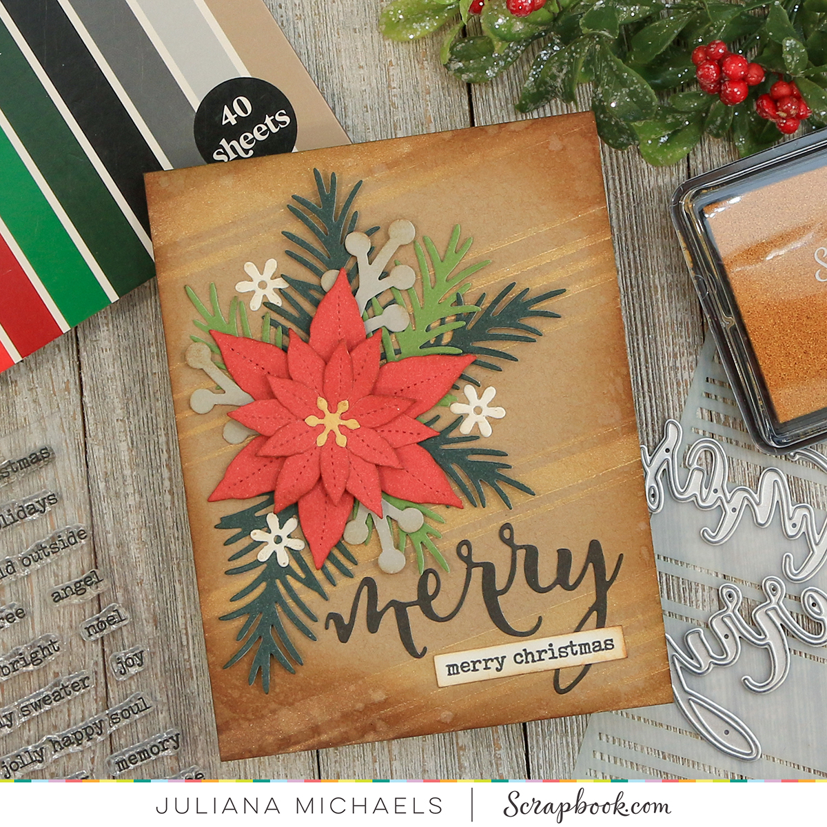 Poinsettia Christmas Card 17turtles Juliana Michaels