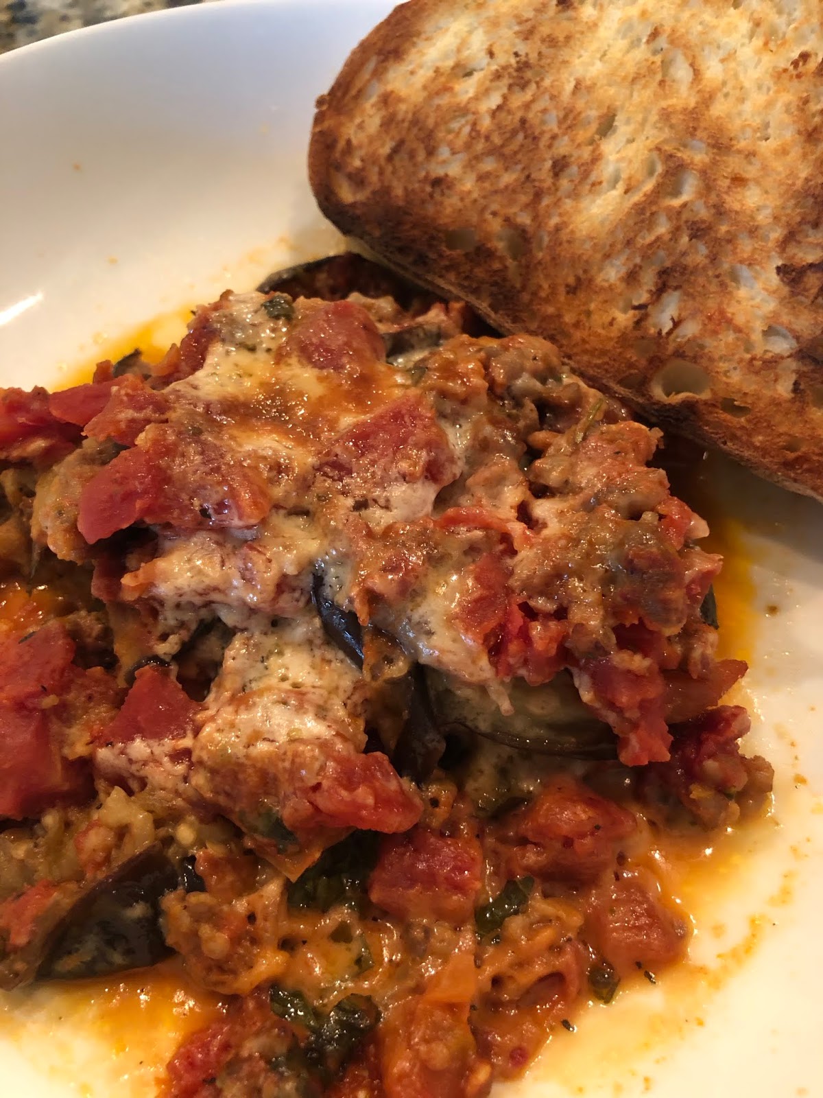 Dawn's Recipes Eggplant and Italian Sausage Gratin