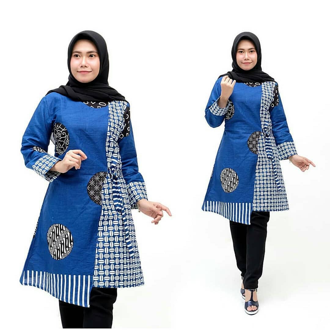 31+ Desain Baju Couple Kombinasi Batik Dan Polos