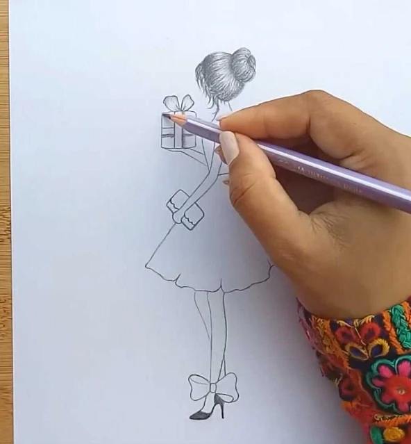 رسم فتاة بالرصاص رسم فتاة جميلة بالرصاص