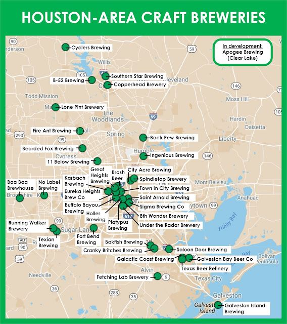 Clear Lake Wine Tasting Beer Infographic Map of HoustonArea Craft