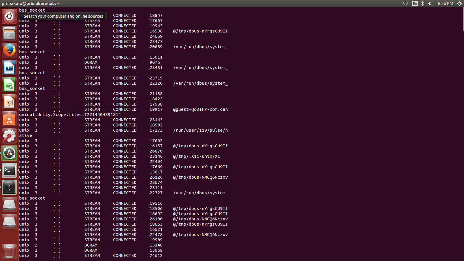Jaringan Komputer NETSTAT PADA LINUX UBUNTU