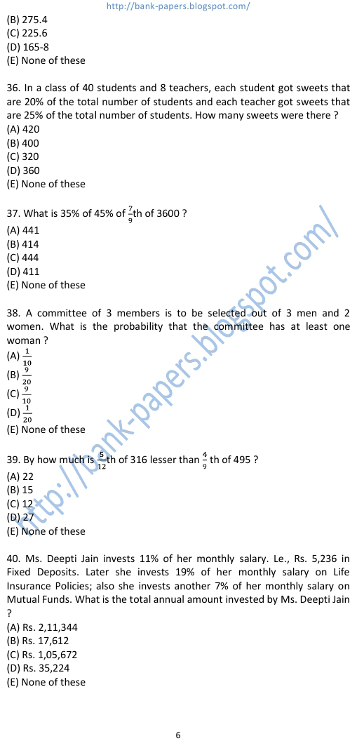 sbi bank exams question papers