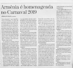 Armênia é homenageada no Carnaval 2019