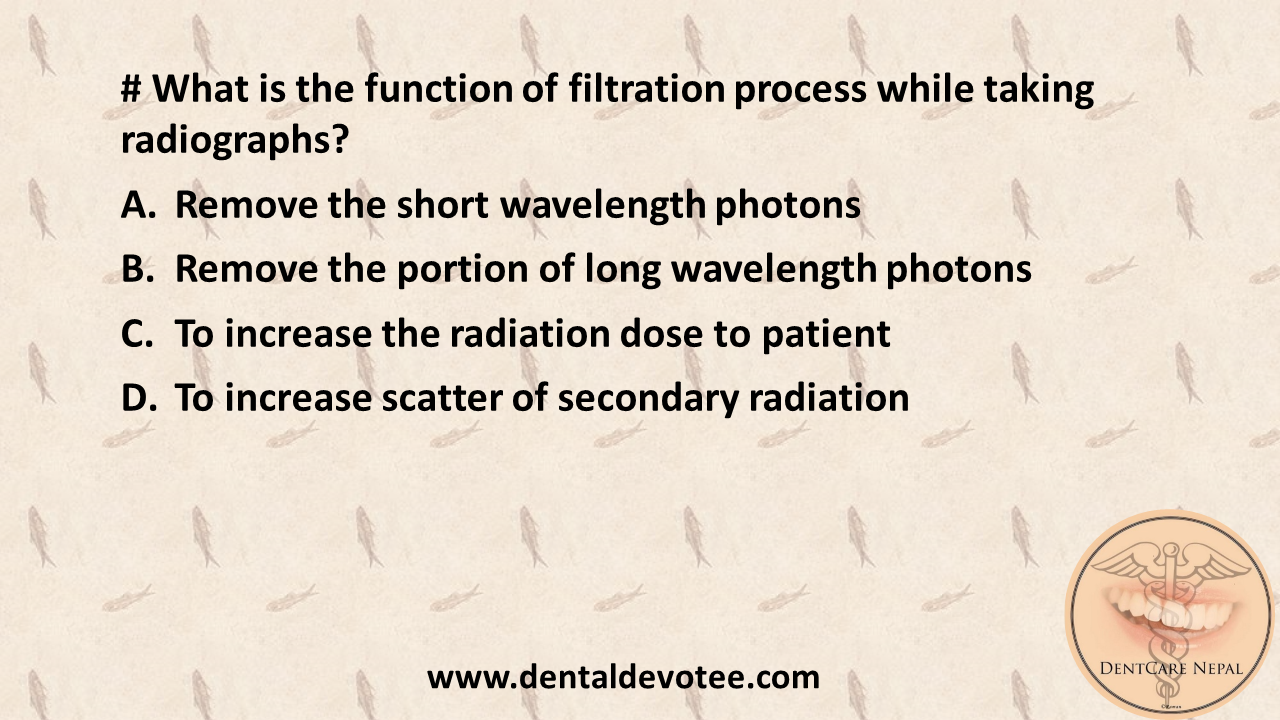 Dentosphere World of Dentistry Filtration of X ray Beam
