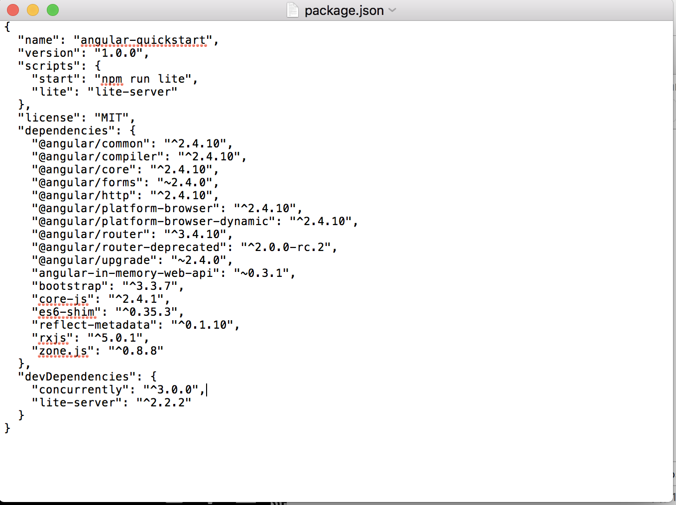 Instalación Angular 2 Package.json Dependencias Sinergia Positiva