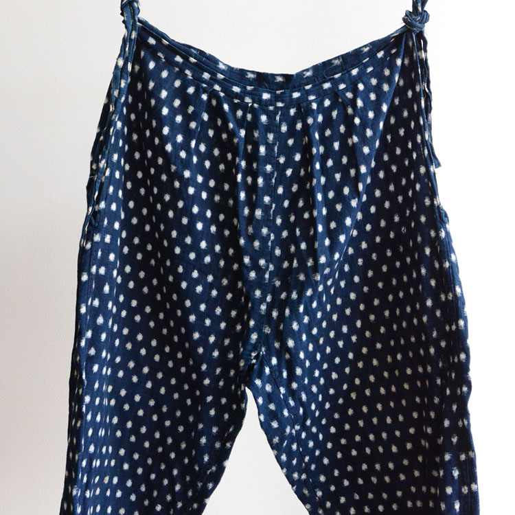 50s もんぺ 藍染 絣 雪 蚊 野良着 ビンテージ　パンツ 日本製　かすり