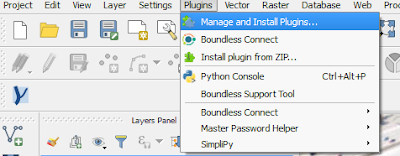 Manage and Install Plugins QGIS