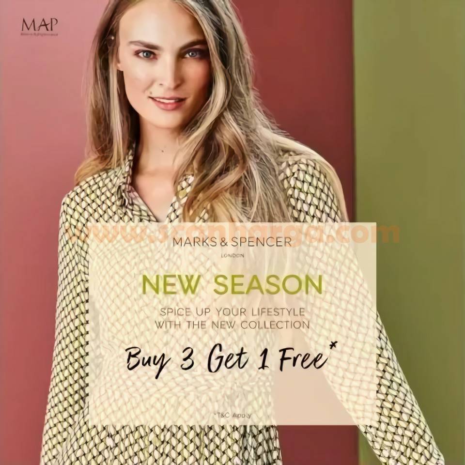 Promo Marks & Spencer New Seoson Buy 3 Get 1 Free* scanharga