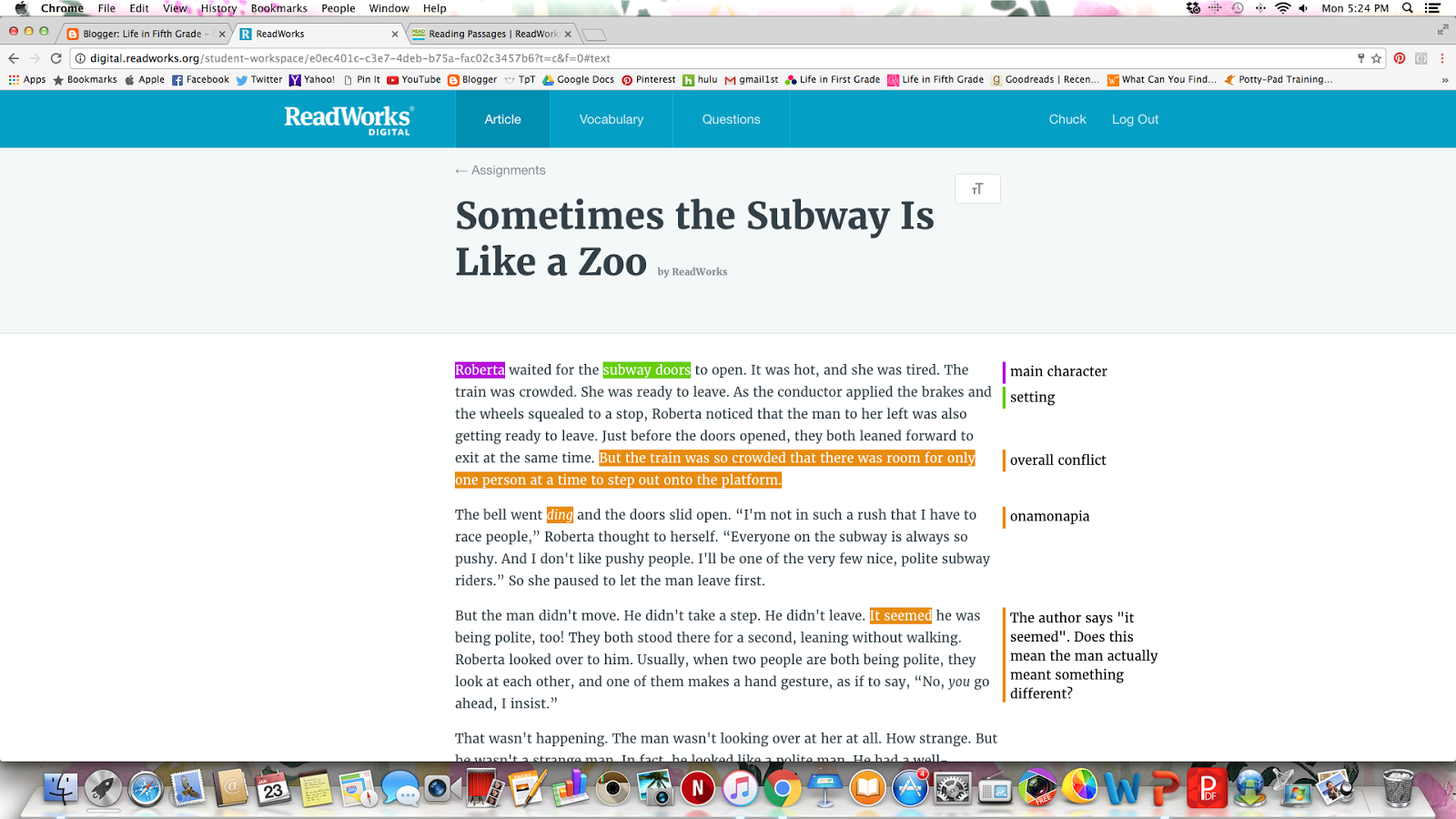 Readworks questions and answers picture