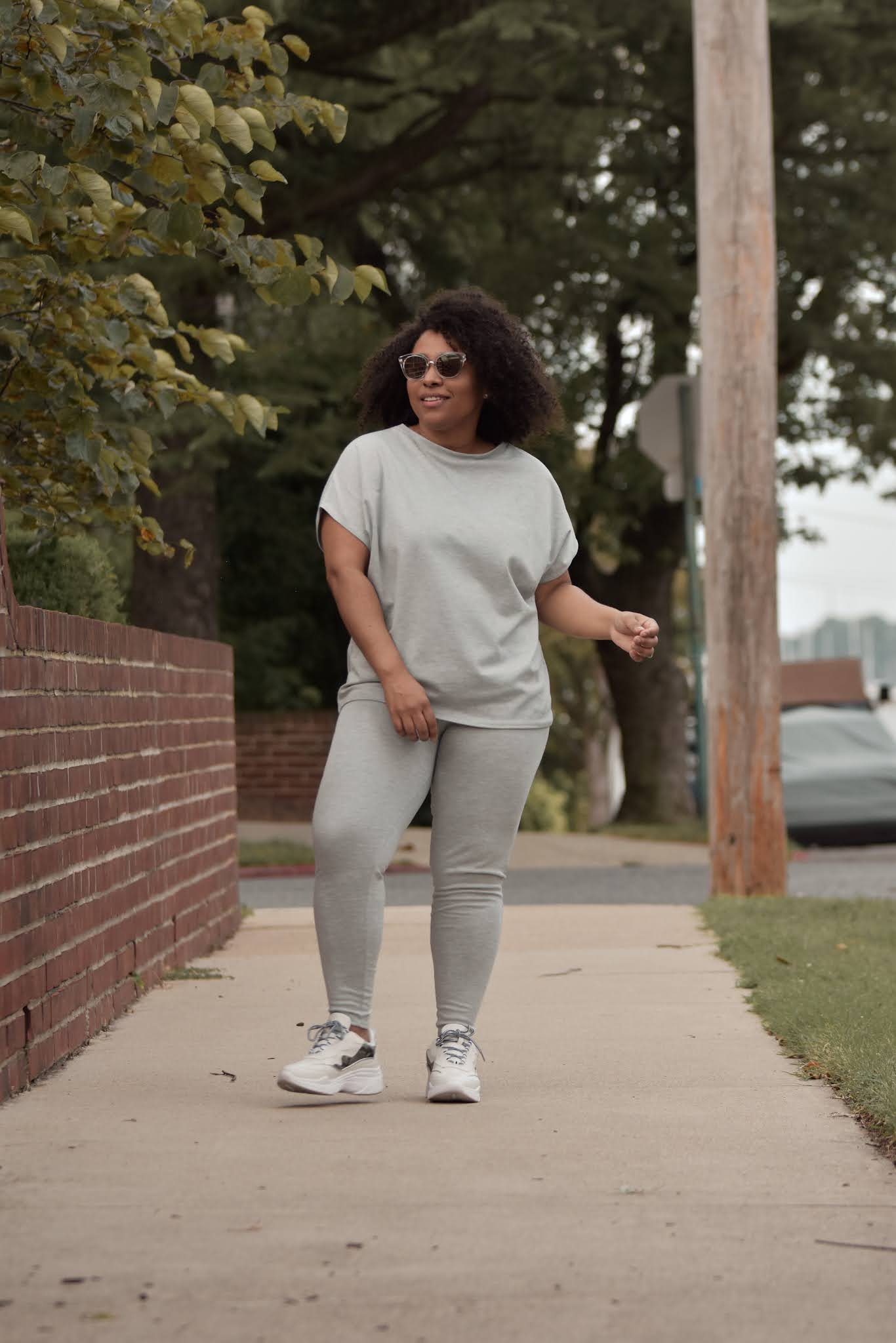 A Monochromatic Jogger Outfit