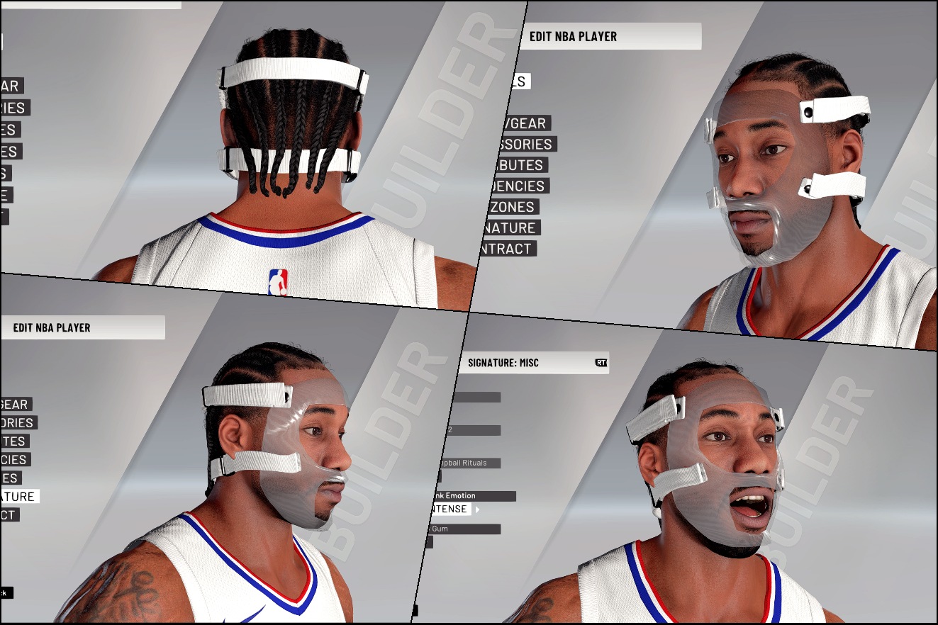 NBA 2K21 Kawhi Leonard Cyberface and Body Model with Mask