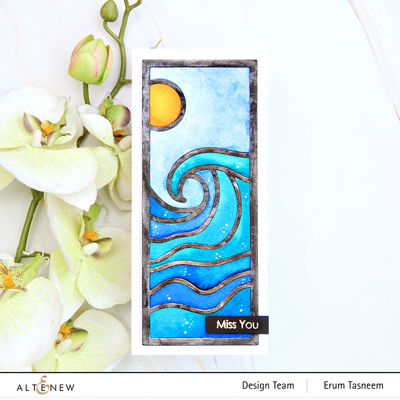 Altenew Abstract Seascape Slim Cover Die | Erum Tasneem | @pr0digy0