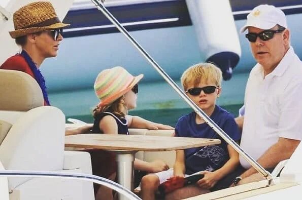 Prince Albert, Princess Charlene, Crown Prince Jacques and Princess Gabriella of Monaco started the summer holiday