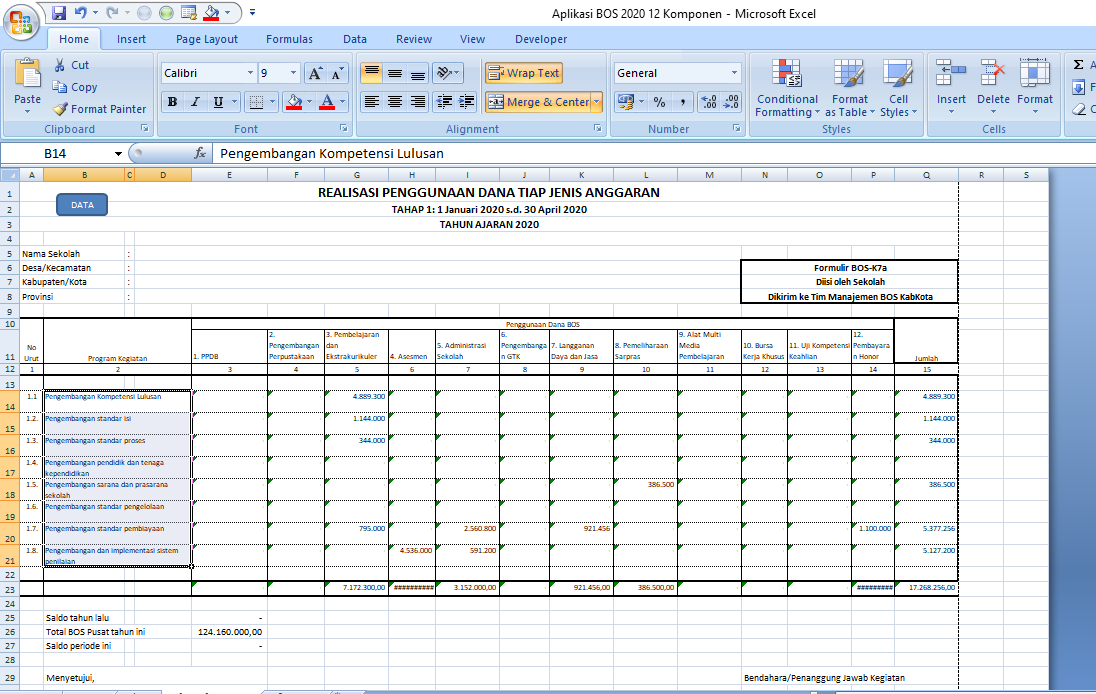 Panduan Lengkap Laporan BOS Online Tahun 2020 tasADMIN