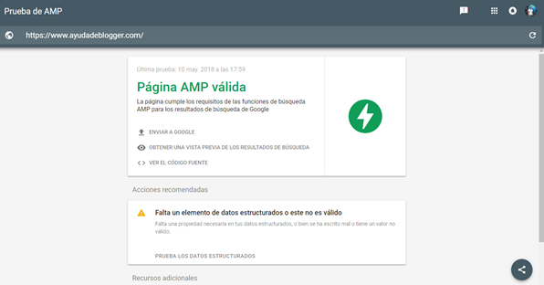 Falta un elemento de datos estructurados o este no es válido – AMP Validator