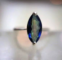 cincin nikah platinum batu topaz