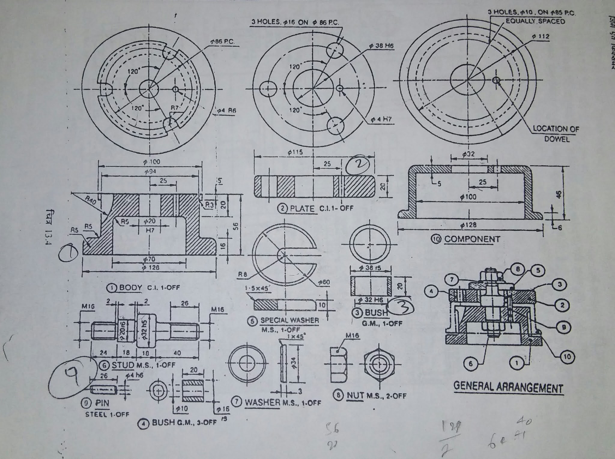 Detail Drawing of Drilling jig