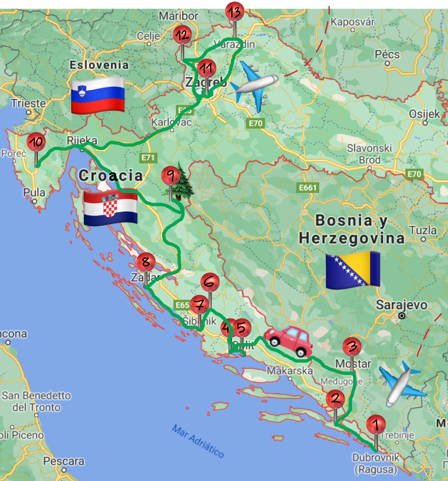 Mapa Split – Croacia – Viajeros del Camino