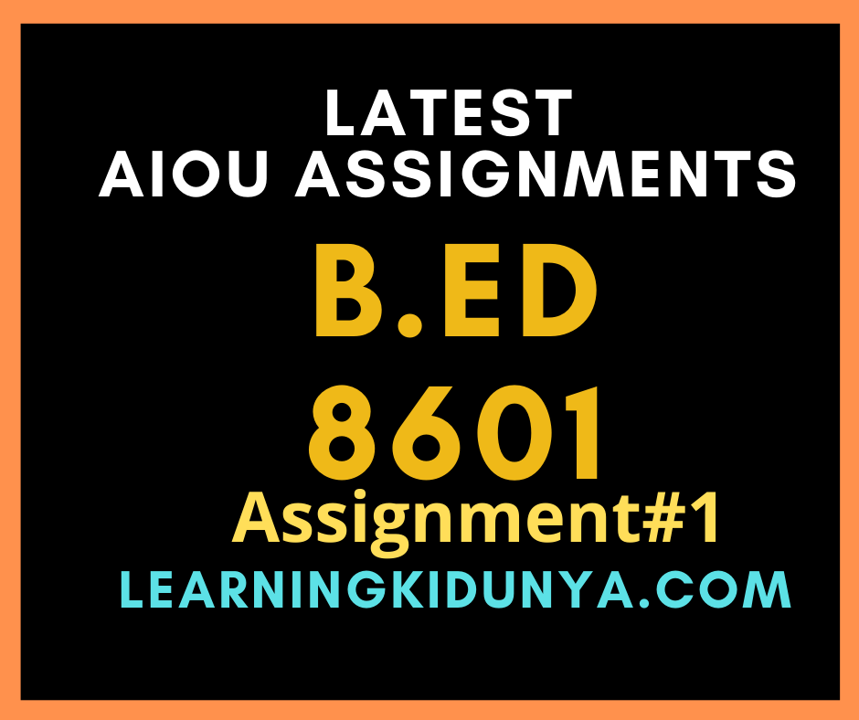 AIOU Solved Assignments 1 Code 8601