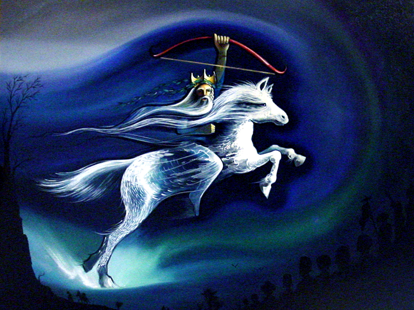 Roman Catholic Eschatology White Horse and Rider Painting by Peter Olsen