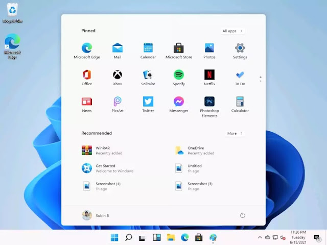 Windows 11 new app drawer