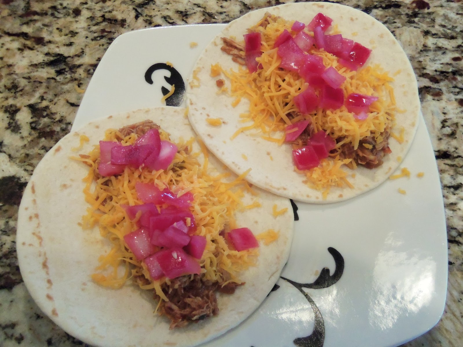 Mama Carrie T. Recipe Chicken Tacos & Pickled Red Onions