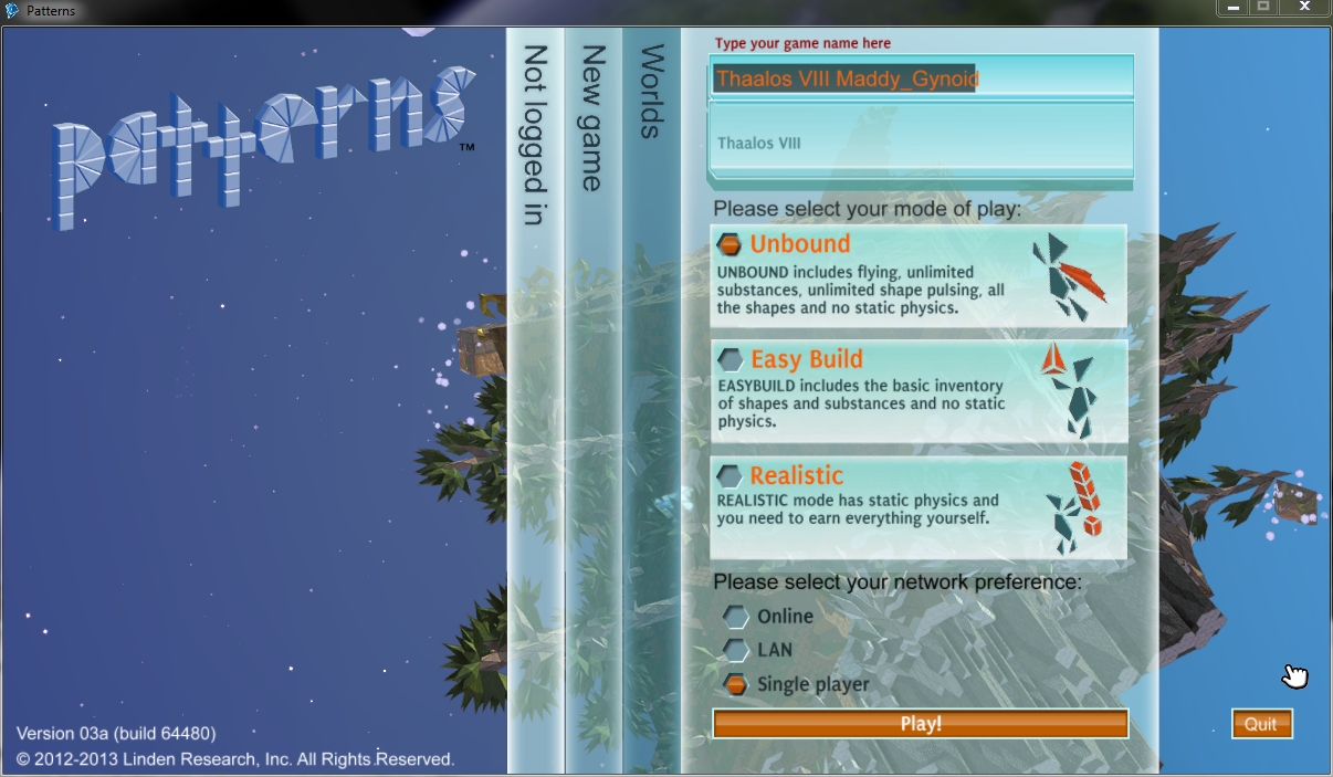Play Pattern Zero Echt Virtuell: Patterns 0.03a ist erschienen