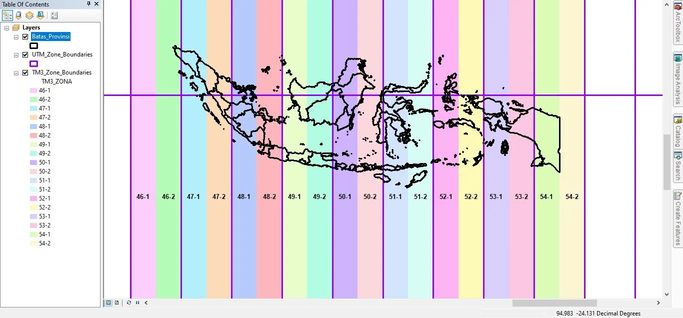 Shapefile Zona Sistem Koordinat TM3 Indonesia