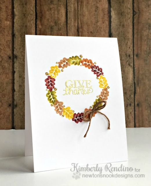 Autumn wreath card | handmade card | papercrafts | Newton's Nook | kimpletekreativity.blogspot.com