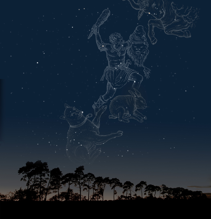 созвездия на небе. орион и темнота. мрачный космос. пушкинская плеяда. орион и темнота.