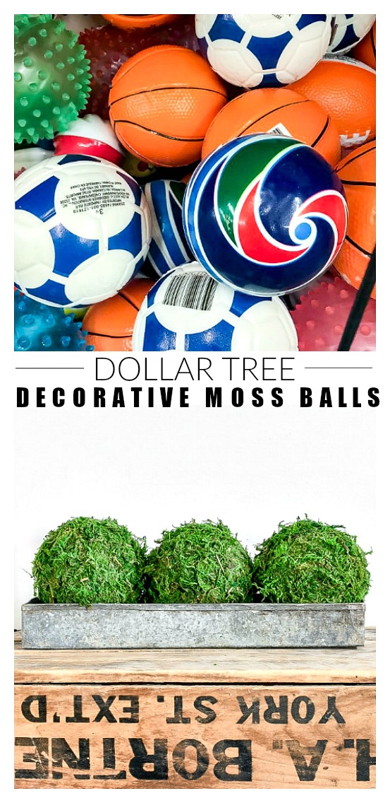 Dollar Store DIY How to Make Decorative Moss Balls Little House of