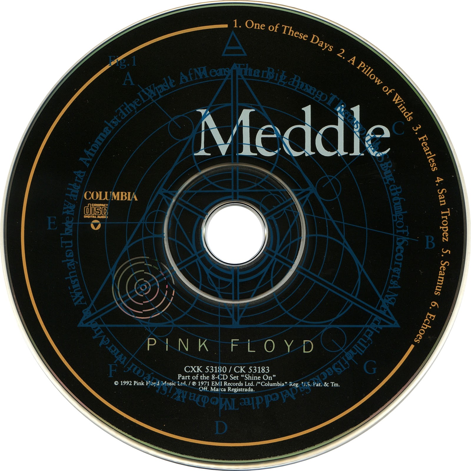 Pink Floyd Ilustrado Meddle C.D U.S.A · Shine On Box Set 1992