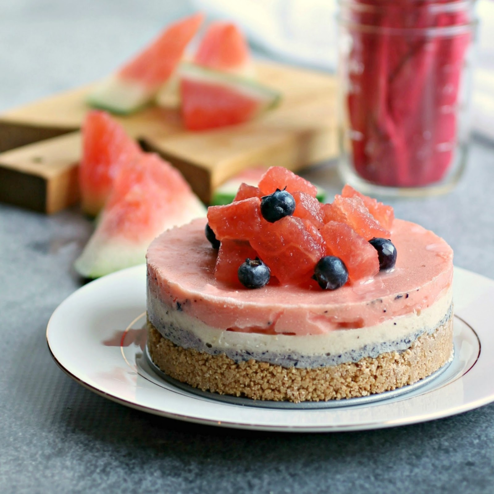 Hungry Couple Red, White and Blue Frozen Yogurt Cake