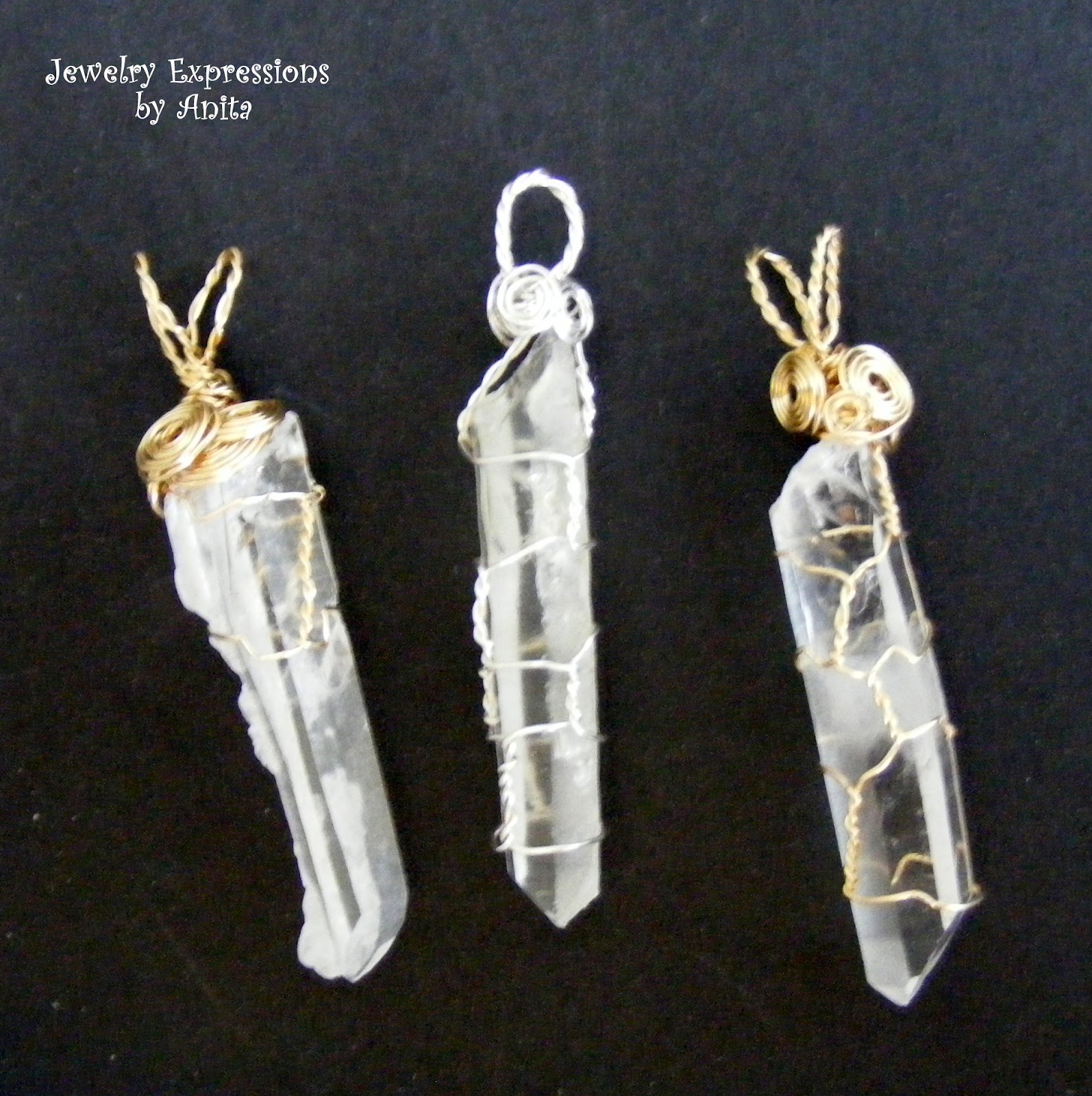 crystal quartz wire wrapped jewelry points anita rock appalachian shop