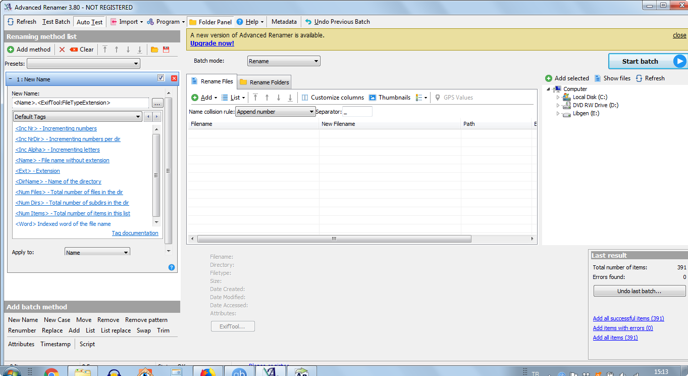 Nevit's blog: Batch renaming files with unknown extention using