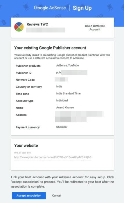 Conecte YouTube a su cuenta de Adsense existente