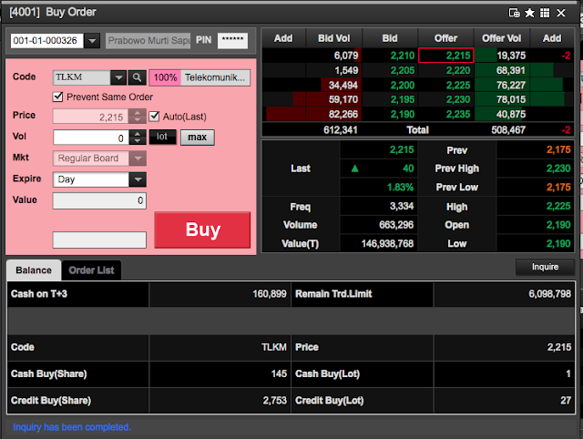Cari kode saham yang hendak dibeli Membeli saham via DT NextG