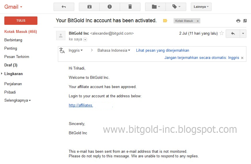 Account has been activated