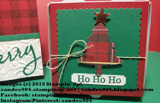 Perfectly Plaid Stamp Set, Pine Tree Punch, Scallop Tag Topper Punch, #handmade #holidaycards #ilovepapercrafts #quickneasy #simplestamping