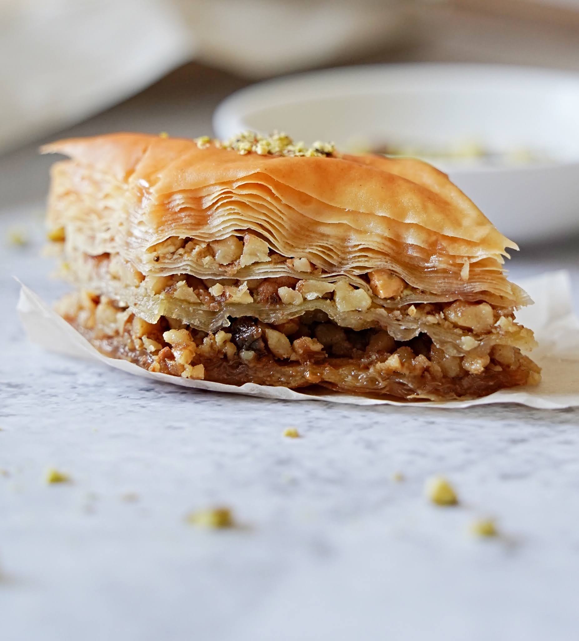 Baklava with Orange Blossom Water thinking a bao food