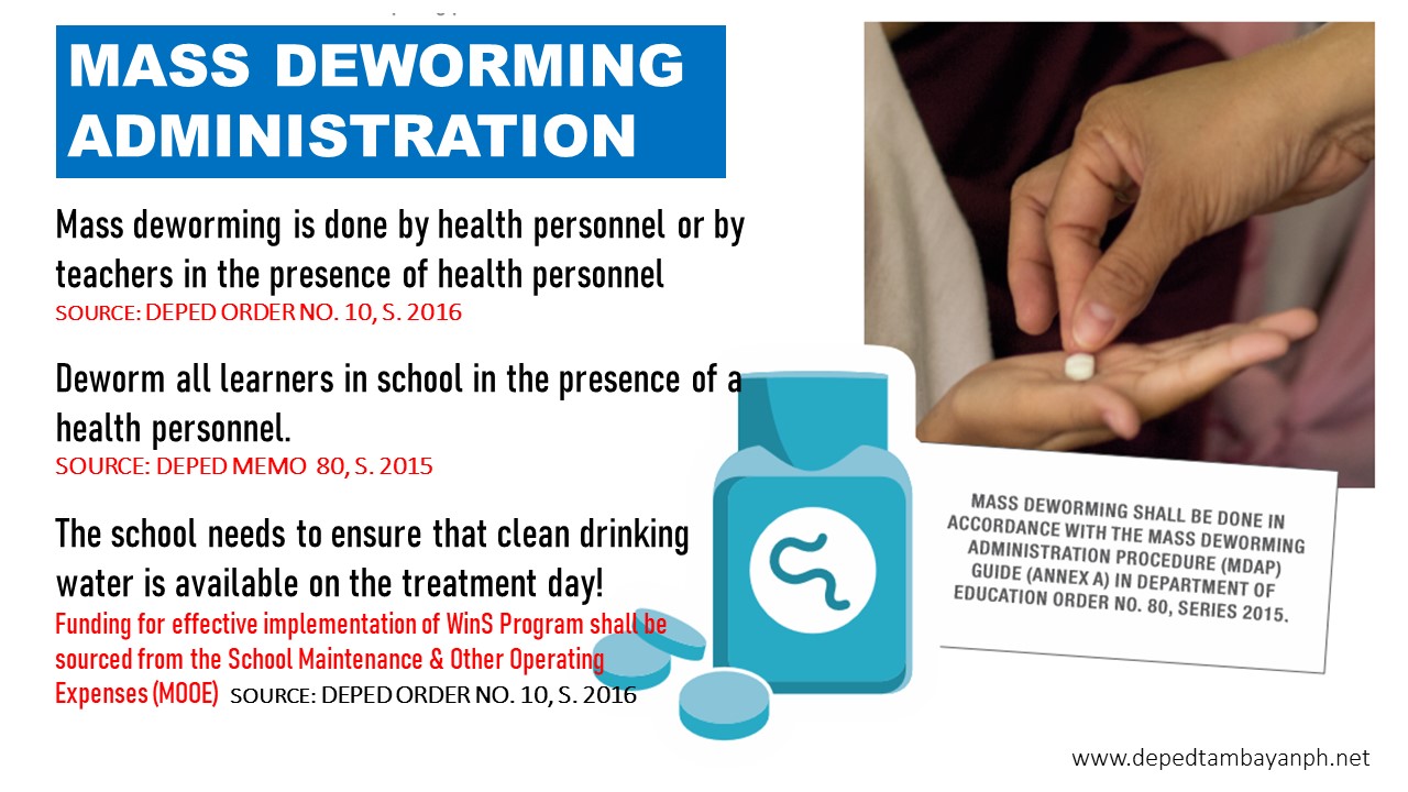 Mass Deworming Administration Procedure (MDAP) Guide and manual Deped