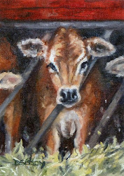 calf jersey cow oil painting farm animal cows canvas pet portrait dailypainters watercolor bovine raymar panel projects farmhouse